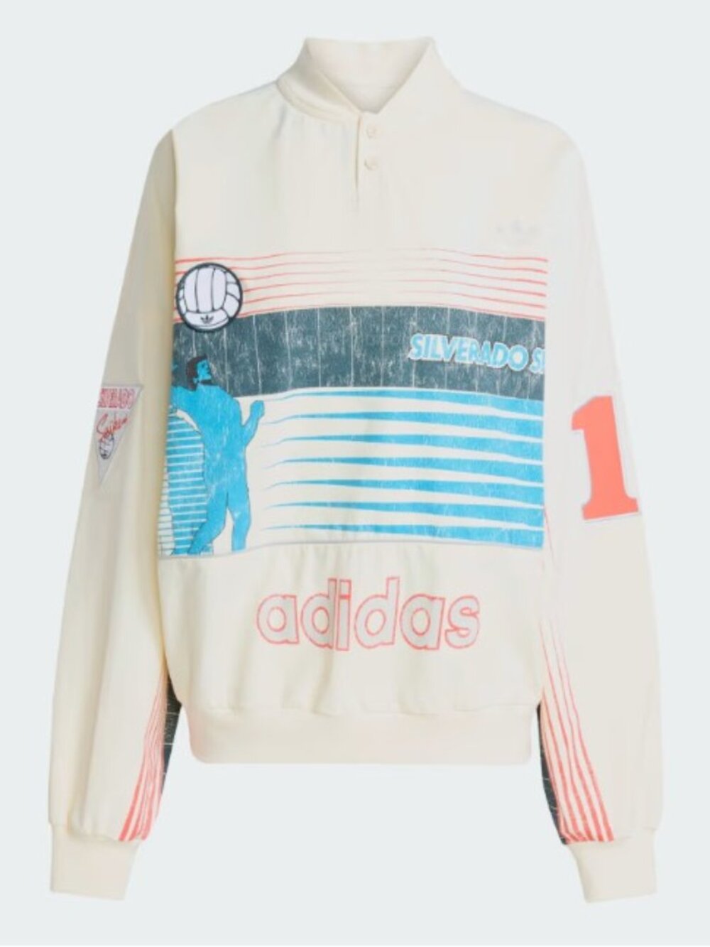 Adidas Silverado Spikers Jacket Womens XL Beige Summersport Crew 80s 90s JW0148